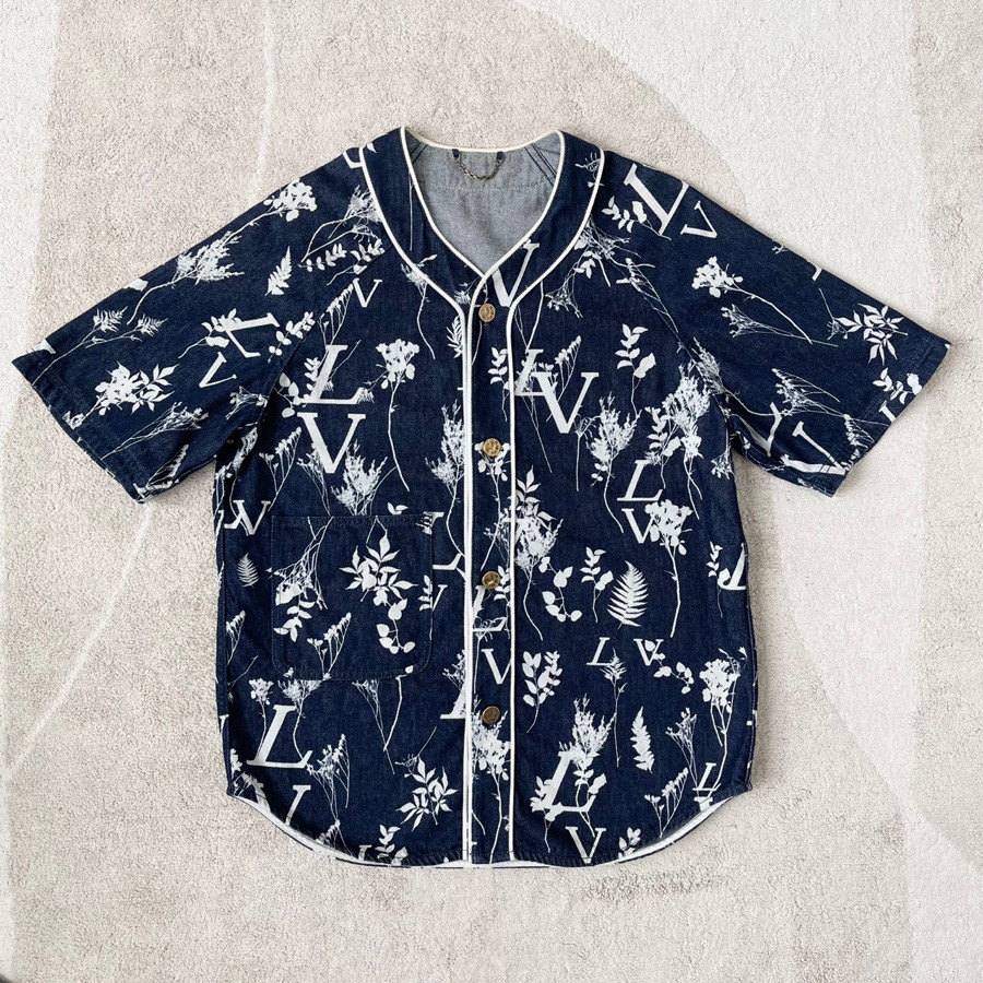 Louis Vuitton LV Leaf Denim Baseball Shirt