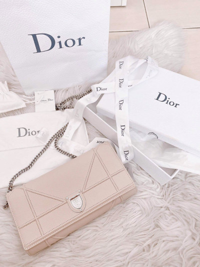 Túi dior woc hồng nude khoá trắng sz 19 fullbox bill