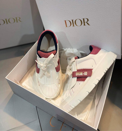 Giày dior snk trắng hồng mũi xò logo vàng fullbox bill 4p sz 36.5