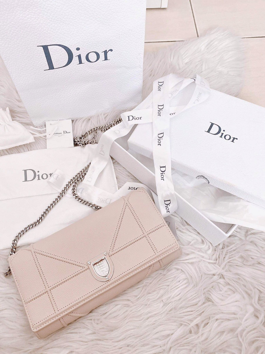 Túi dior woc hồng nude khoá trắng sz 19 fullbox bill