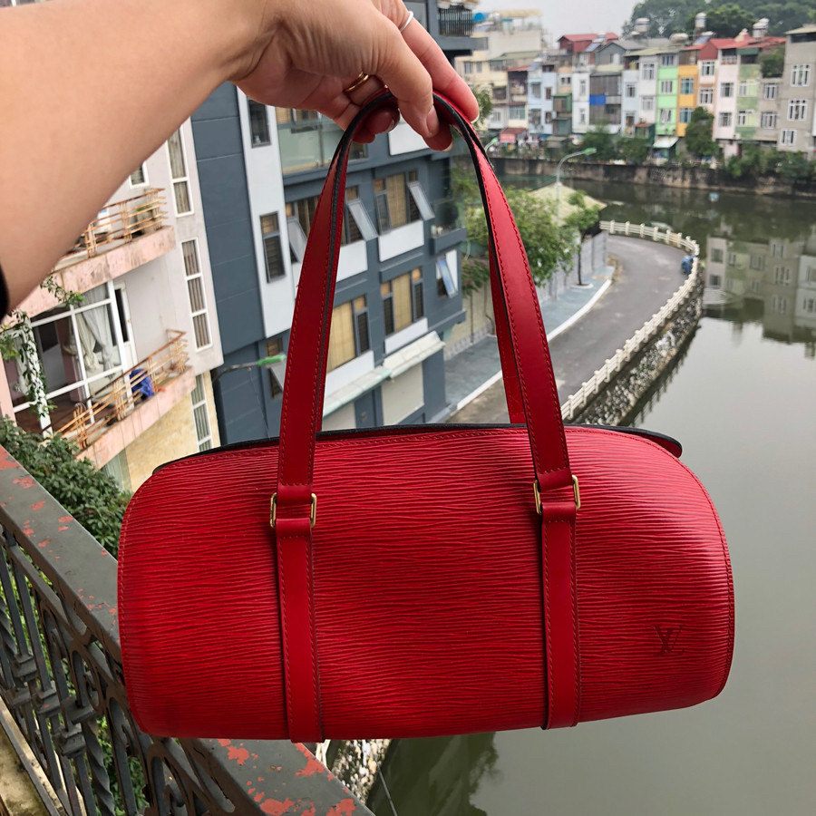❤️Louis vuitton _ Red Epi Leather Papillon 30 Bag with Pochette: