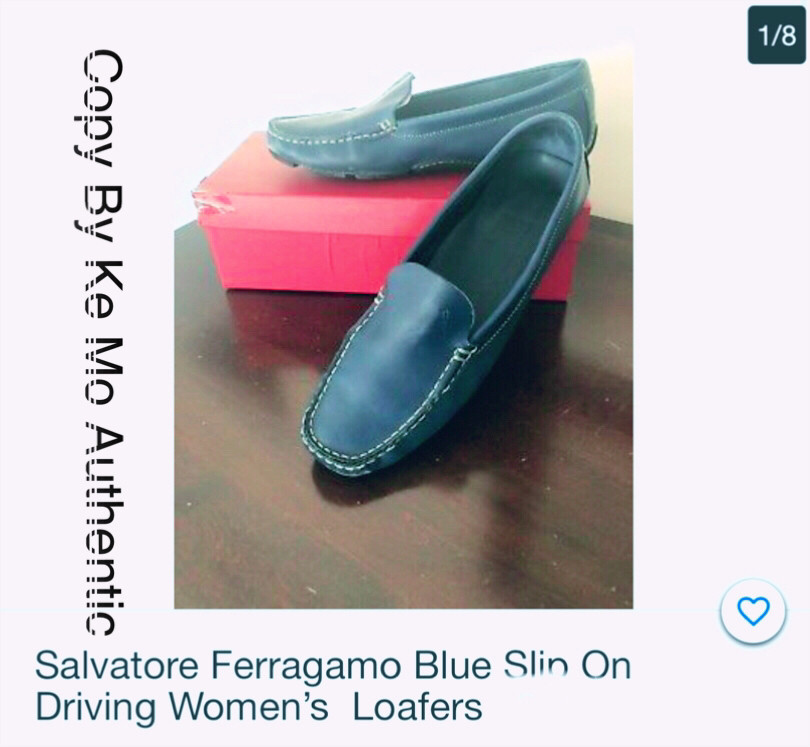 S.F Blue Slip On Driving Women’s  Loafer sz 4,5C ~ chân 34,5 dày or 35: