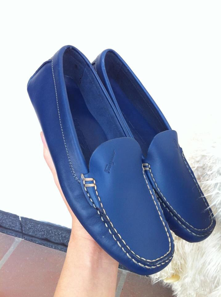 S.F Blue Slip On Driving Women’s  Loafer sz 4,5C ~ chân 34,5 dày or 35: