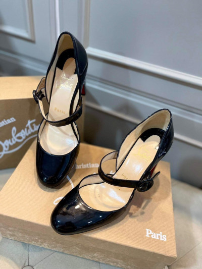 Giày louboutin đen quai ngang 8p sz 36,5