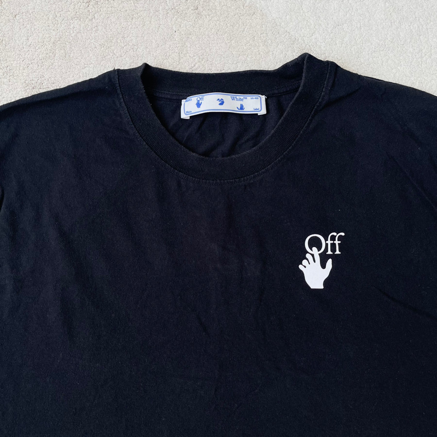 Tee o.w logo tím size M - 98%