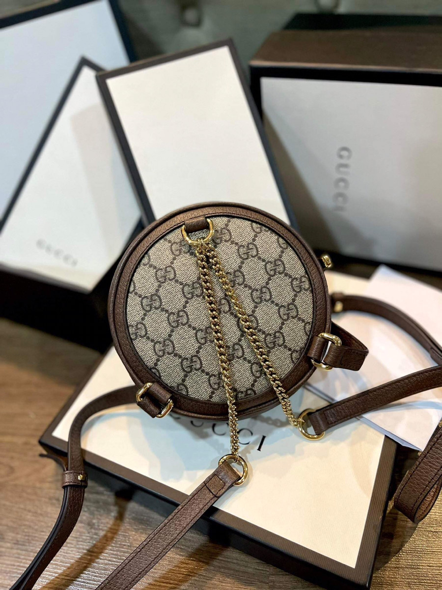 Balo gucci canvas logo vàng sọc xanh đỏ sz 16 fullbox bill