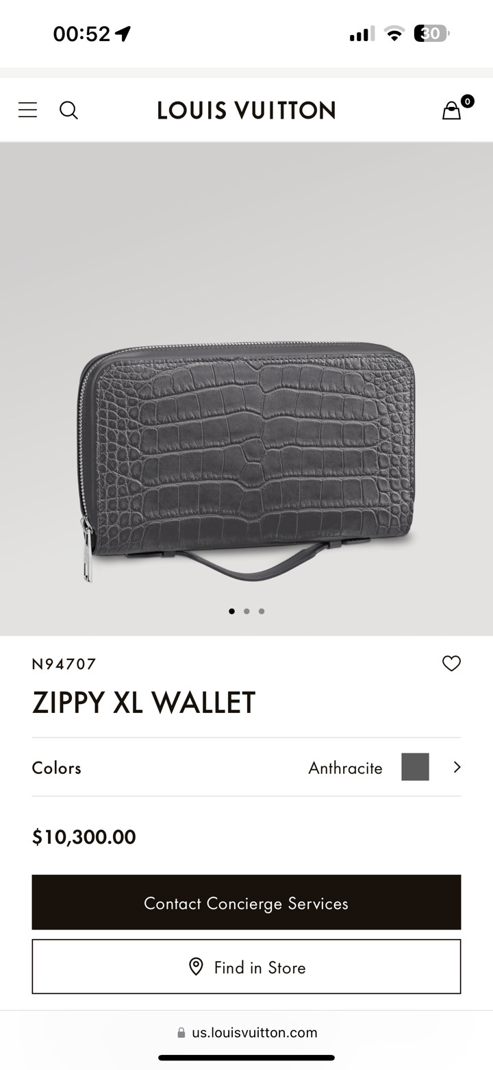 Lv zippy XL croc black wallet
