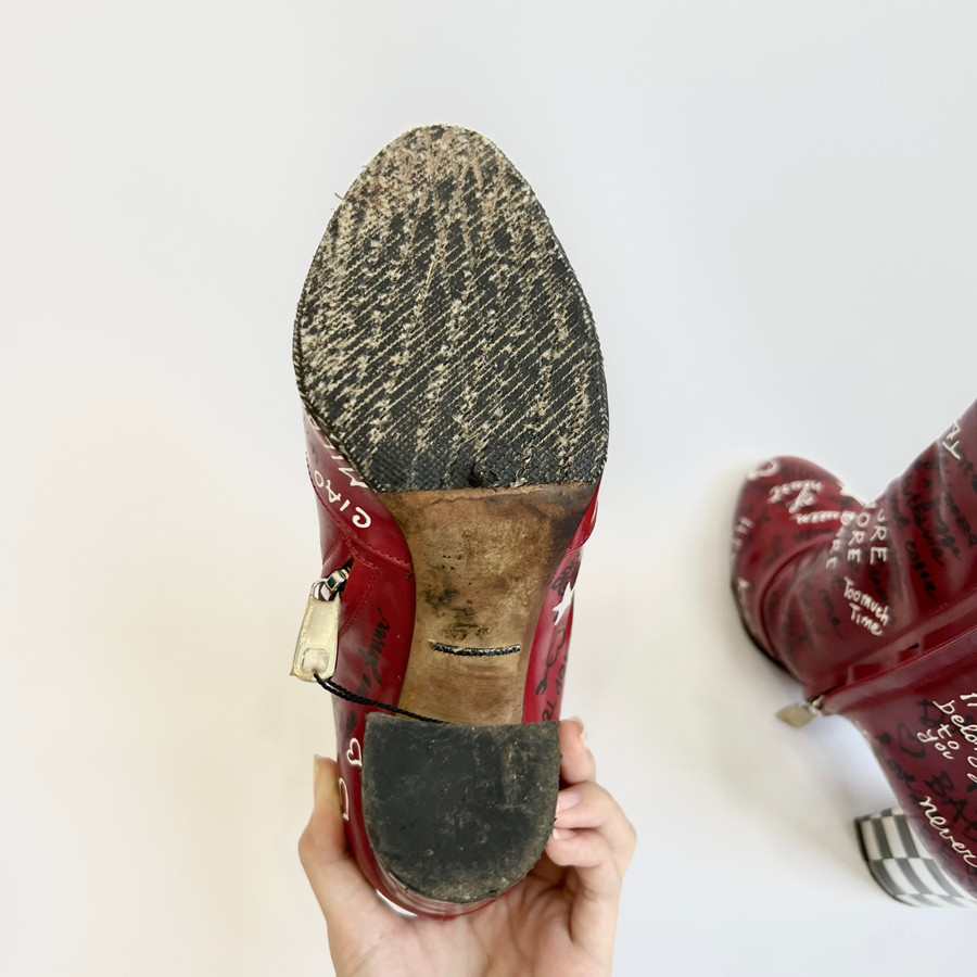 Giày boots DG size 37.5 đỏ