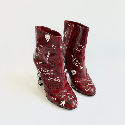 Giày boots DG size 37.5 đỏ