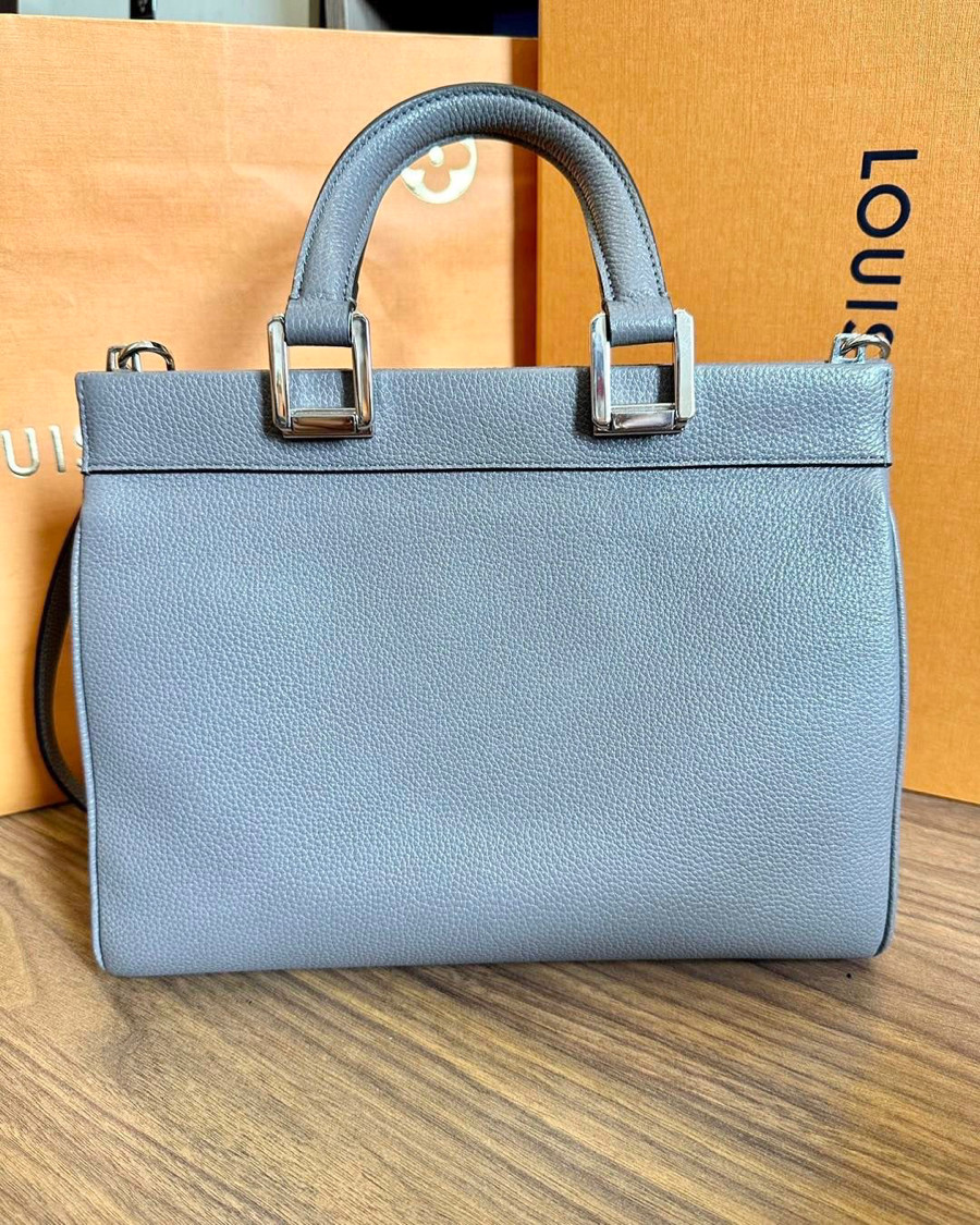 Túi Guc ci GREY ZUMI LEATHER TOP HANDLE BAG