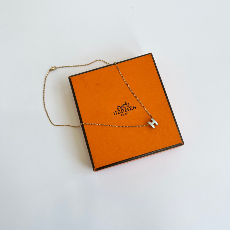 Dây chuyền Hermes mini xanh