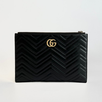 Túi Clutch Gucci logo size 28 đen