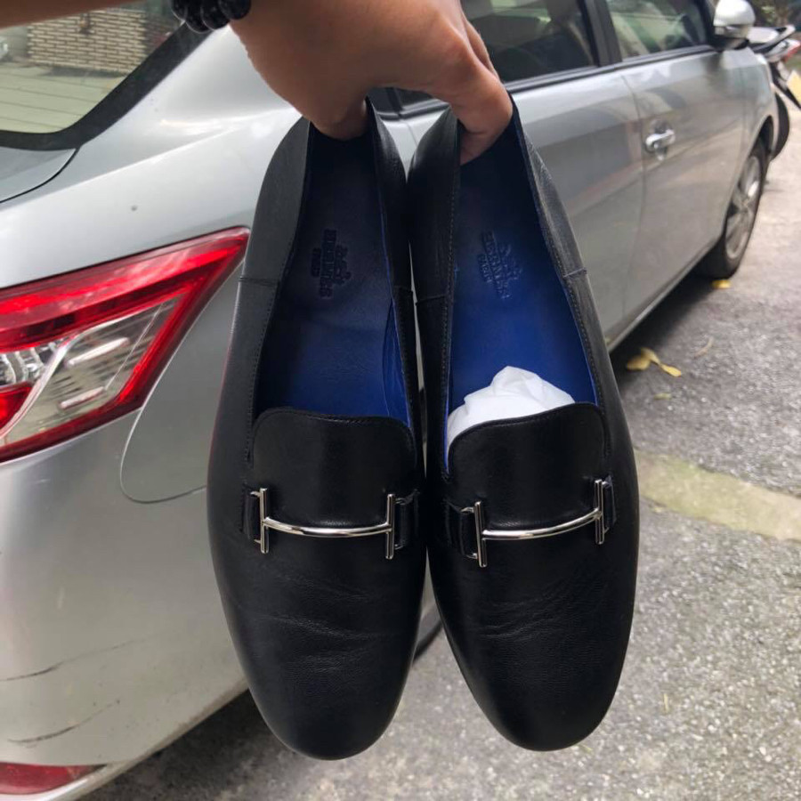 Hermes Saga loafer - đen sz 41,5