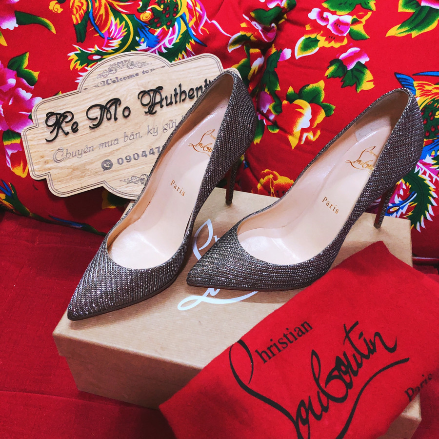 C. Louboutin So Kate Glitter Chain 120mm Pumps sz 36: