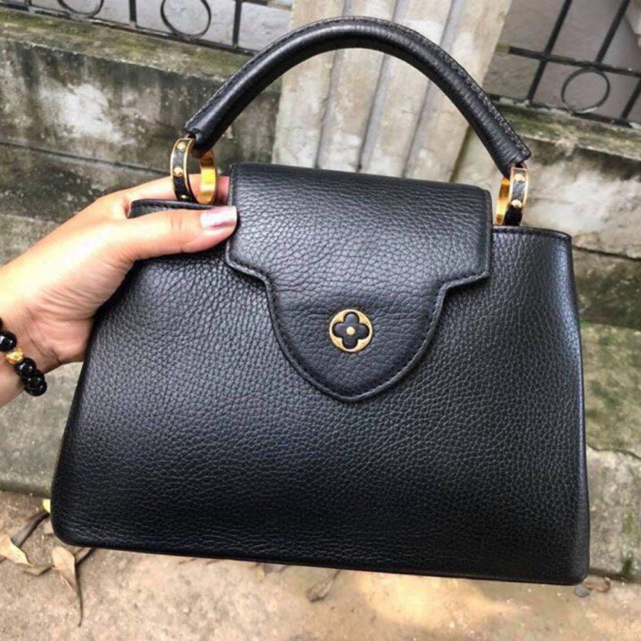 LV Capucine BB in Black leather - ghw