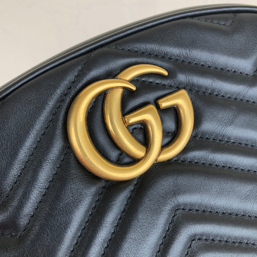 Gucci Gg Marmont Matelasse Belt Bag black sz 85: