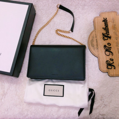 Gucci Chain Wallet Leather - GG monogram: