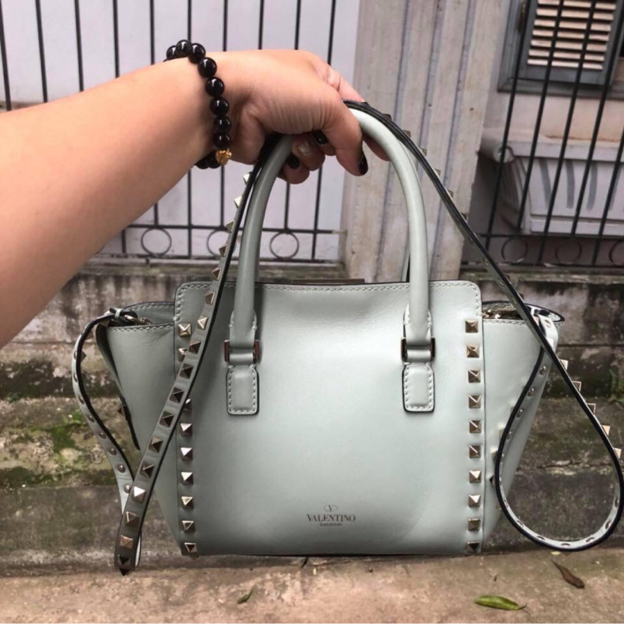 Valentino mini rockstud double handle bag