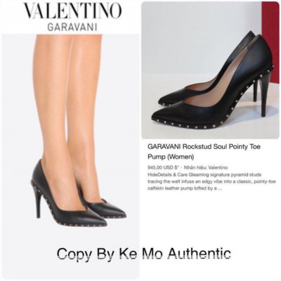Valentino rockstud soul pointy toe pump - black sz 35,5