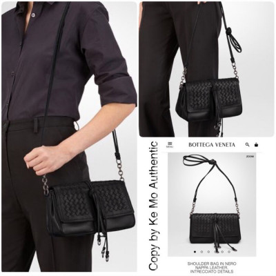 Bottega veneta shoulder bag in nero nappa leather :