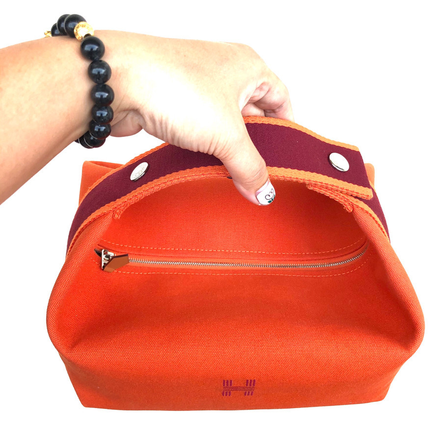 Hermes - bride a brac Pm Vanity Beach Hand Bag Orange: