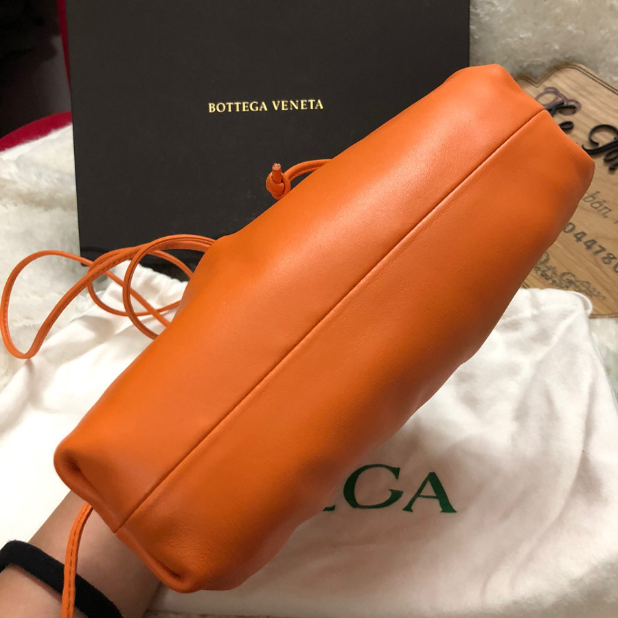 Bottega Veneta Orange Nappa Leather Mini Pouch Clutch Bag: