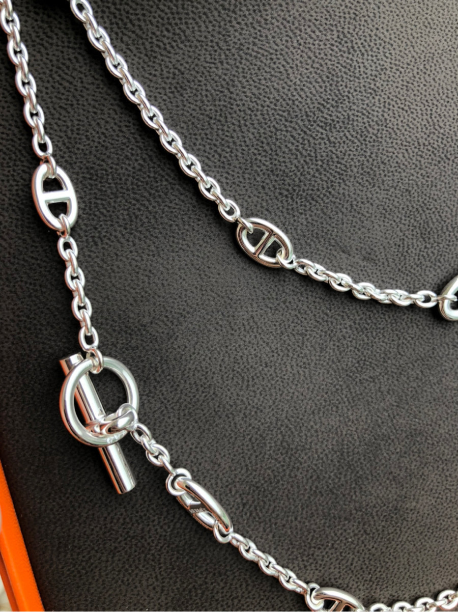 Hermes Farandole long necklace 160 - silver: