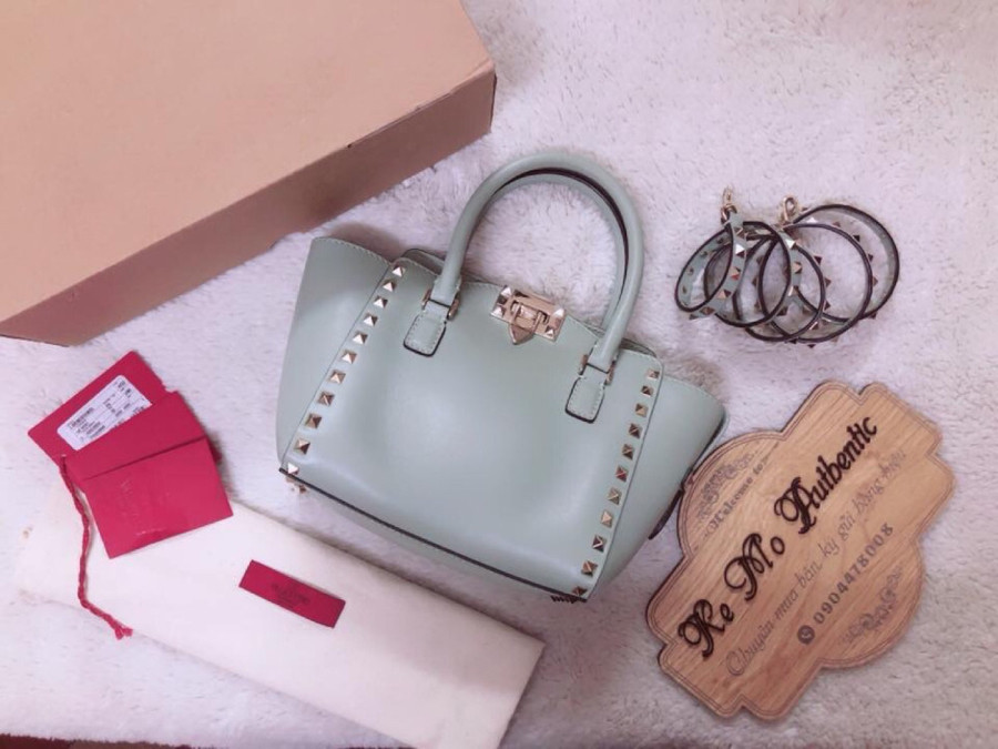 Valentino mini rockstud double handle bag