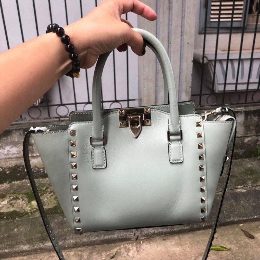 Valentino mini rockstud double handle bag