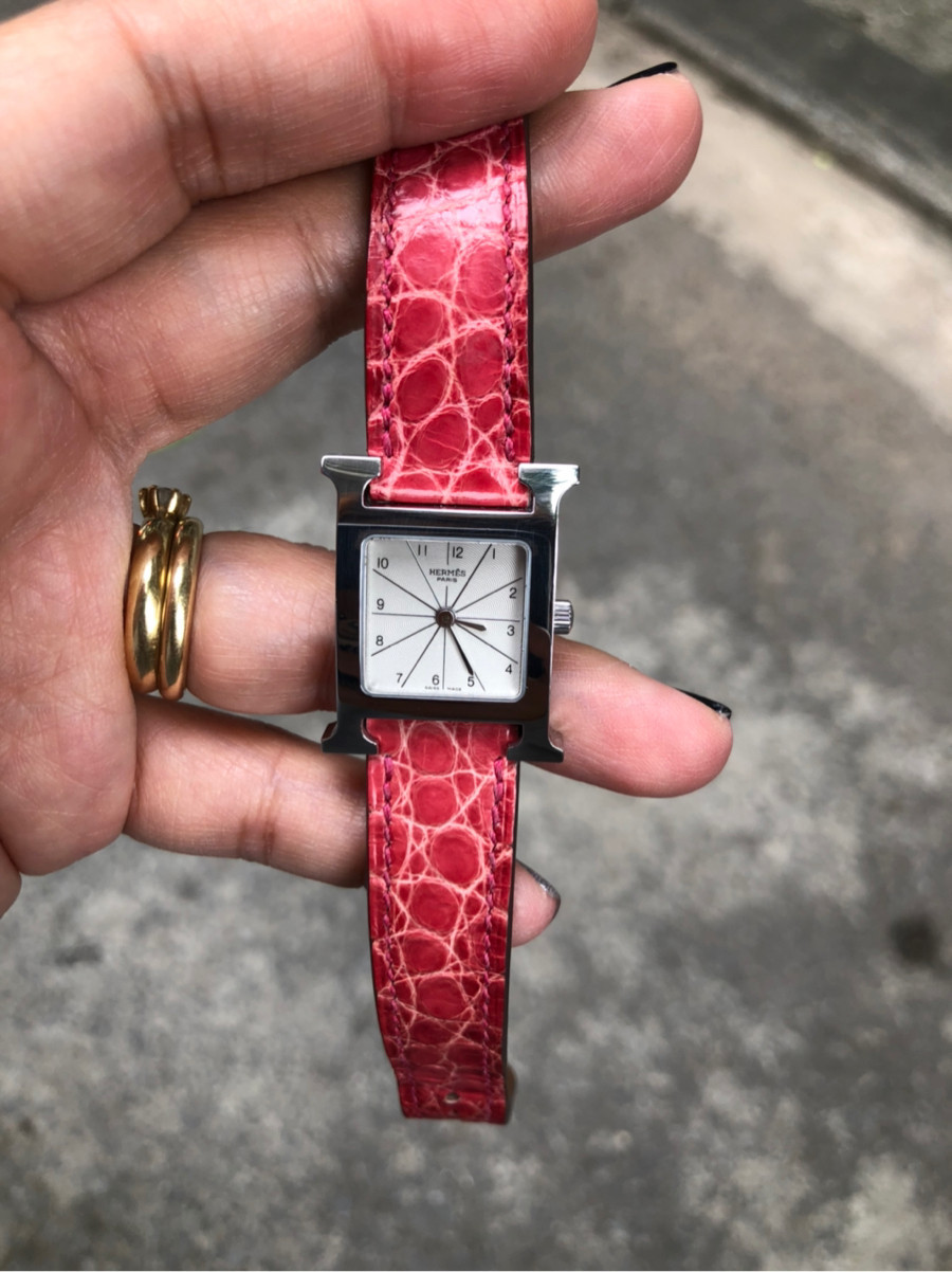 Hermes - watch HH1 210 - crocs fuchsia stamp X - SHW: