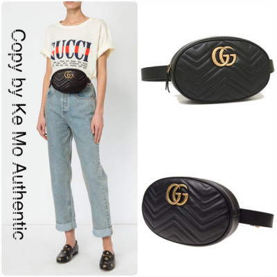 Gucci Gg Marmont Matelasse Belt Bag black sz 85: