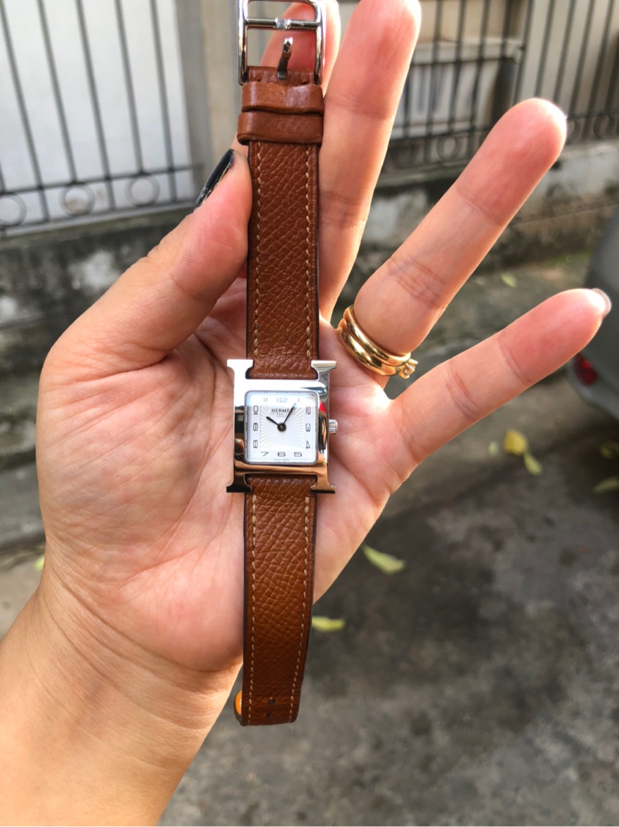 Hermes - watch hh1 210 - brown(gold) - SHW sz PM: