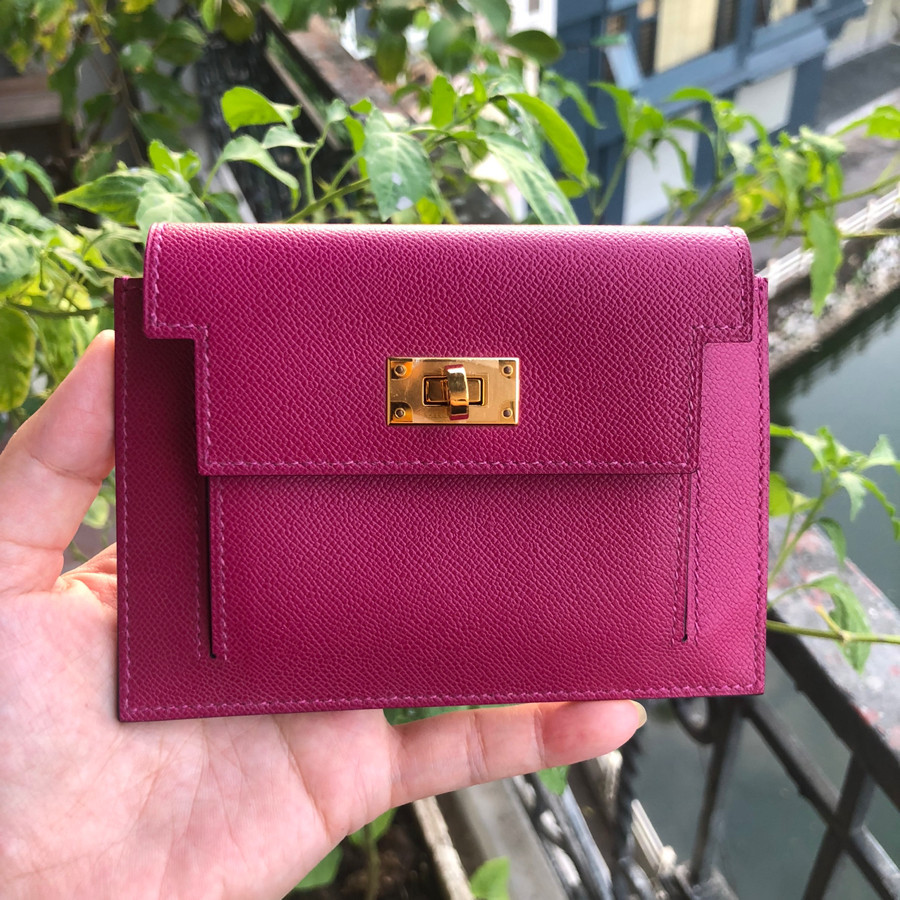 ❤️ Hermes - kelly pocket compact Wallet - Pink: