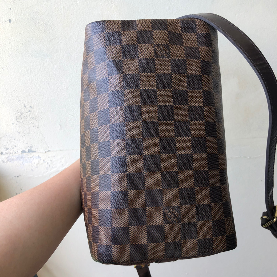 Louis Vuitton Speedy Bandoulière 25 in graphic Damier Ebene canvas: