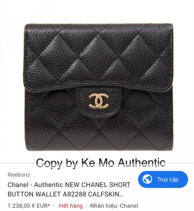 Chanel CC Matelasse Trifold Compact Wallet Caviar Skin Leather Black: