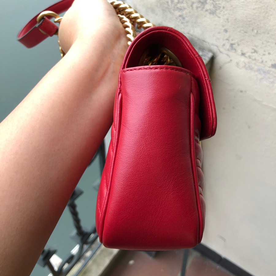 Gucci - Gg Marmont Mini Quilted-leather Bag In Red