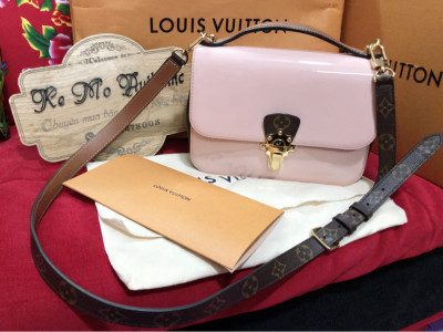 Louis Vuitton Cherrywood BB Smooth Patent Leather Monogram Top Handle:
