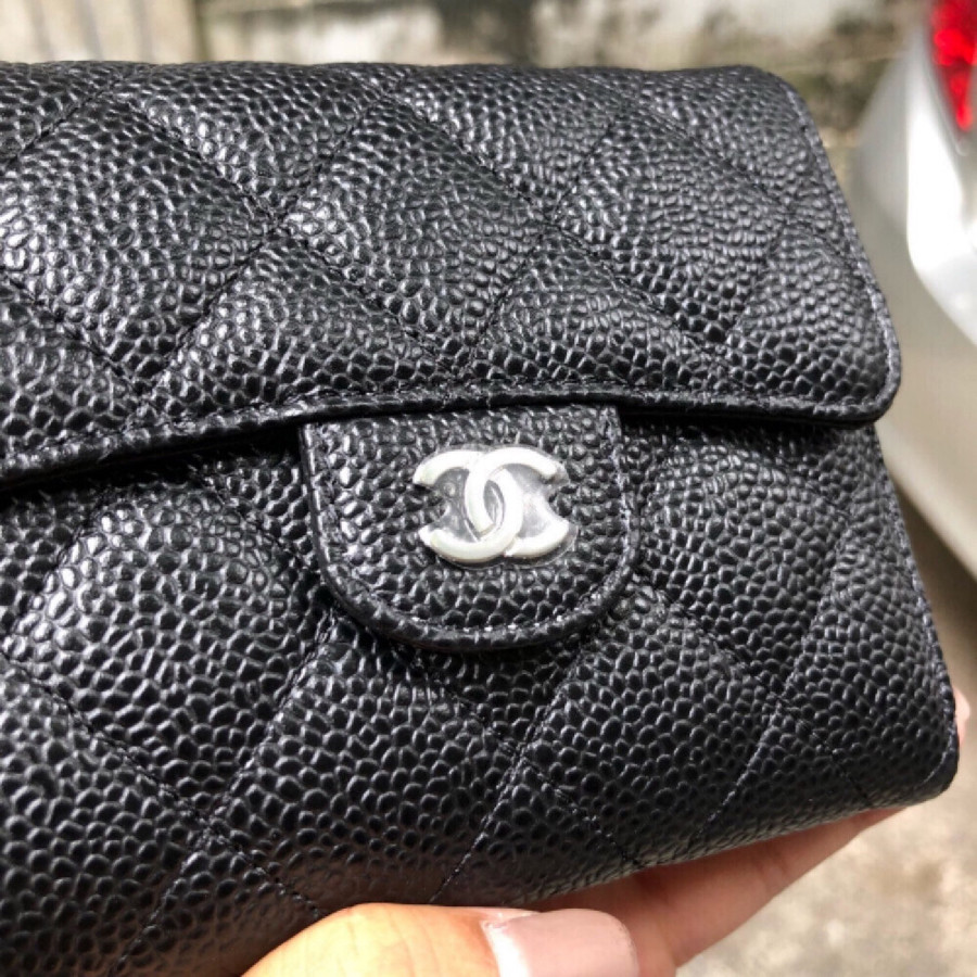 Chanel classic wallet short - black caviar + SHW