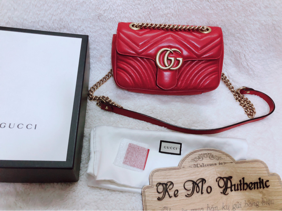 Gucci - Gg Marmont Mini Quilted-leather Bag In Red