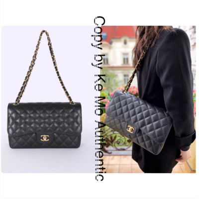 Chanel - Jumbo Classic Double Flap Bag Caviar Noir - black & GHW: