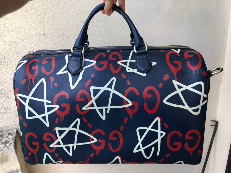 Gucci  - GG ghost leather Duffle bag - dark blue: