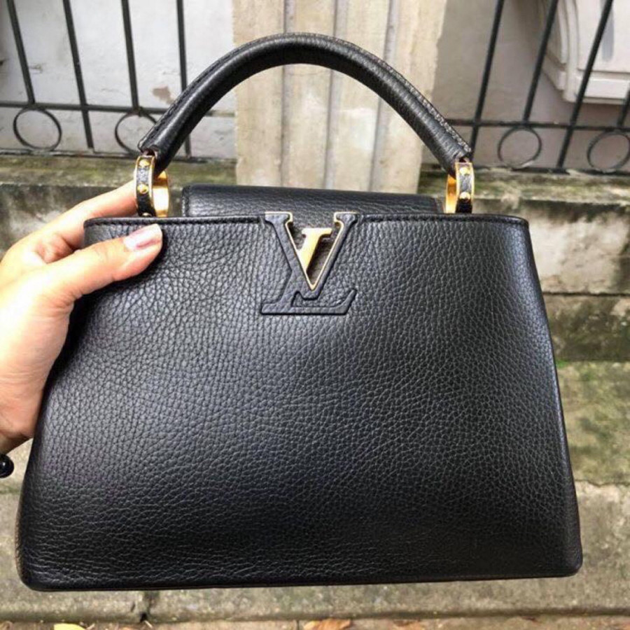 LV Capucine BB in Black leather - ghw