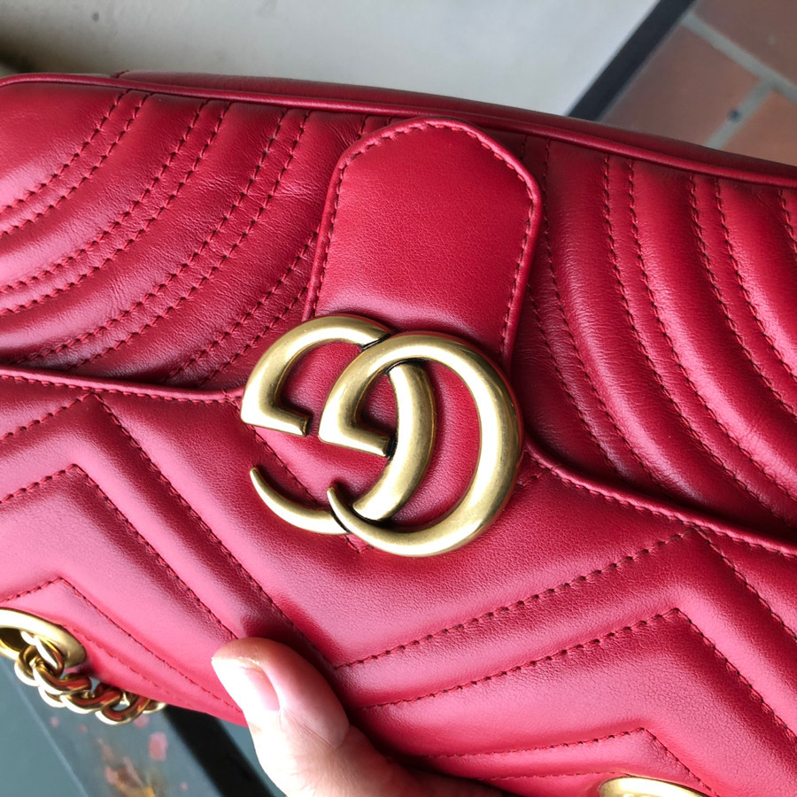 Gucci - Gg Marmont Mini Quilted-leather Bag In Red