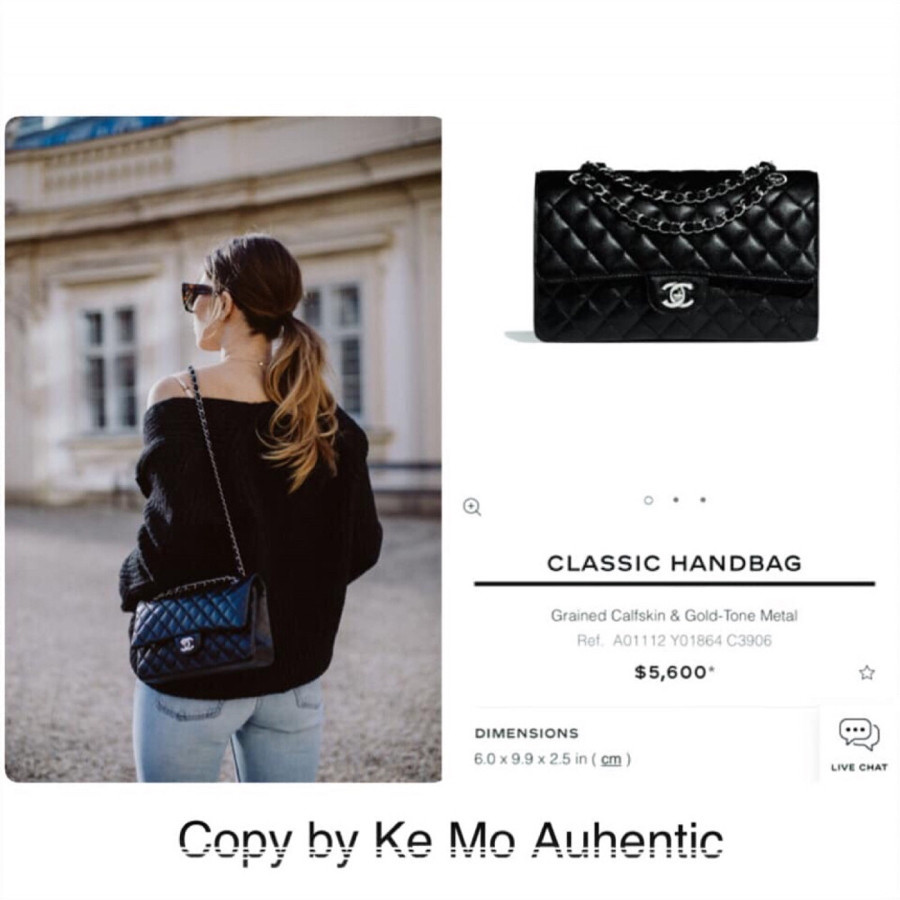 Chanel classic medium - black caviar & SHW code 27