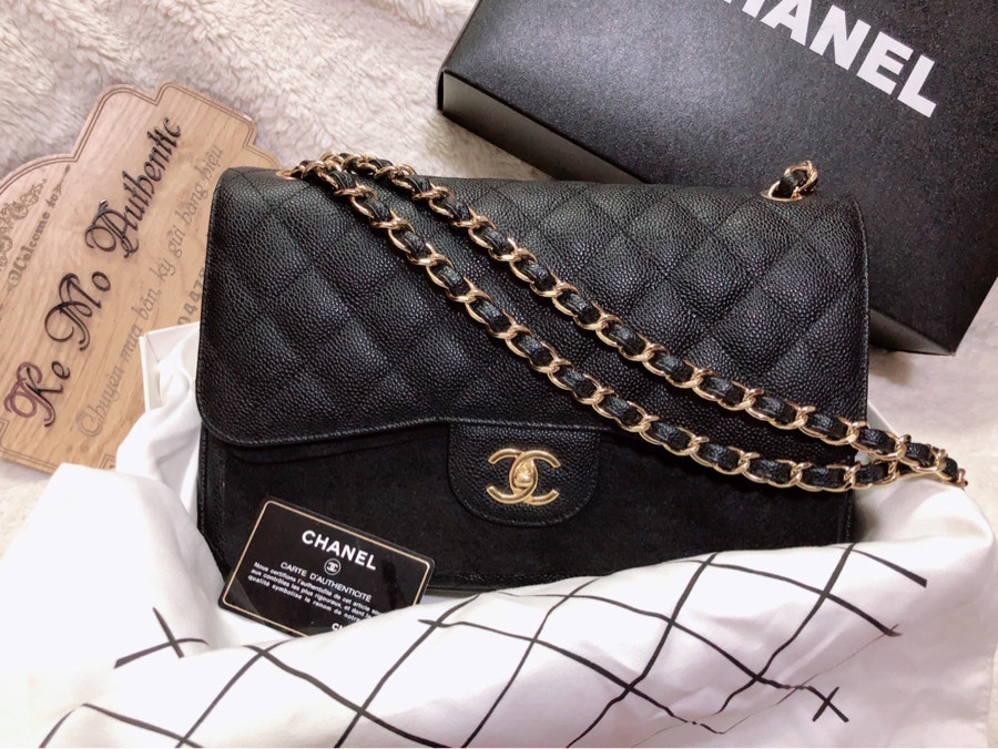 Chanel - Jumbo Classic Double Flap Bag Caviar Noir - black & GHW: