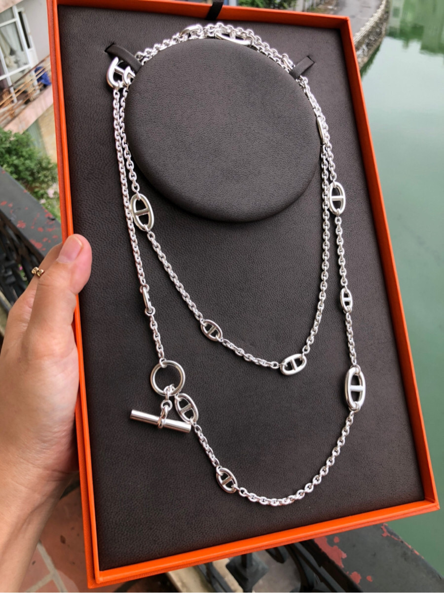 Hermes Farandole long necklace 160 - silver: