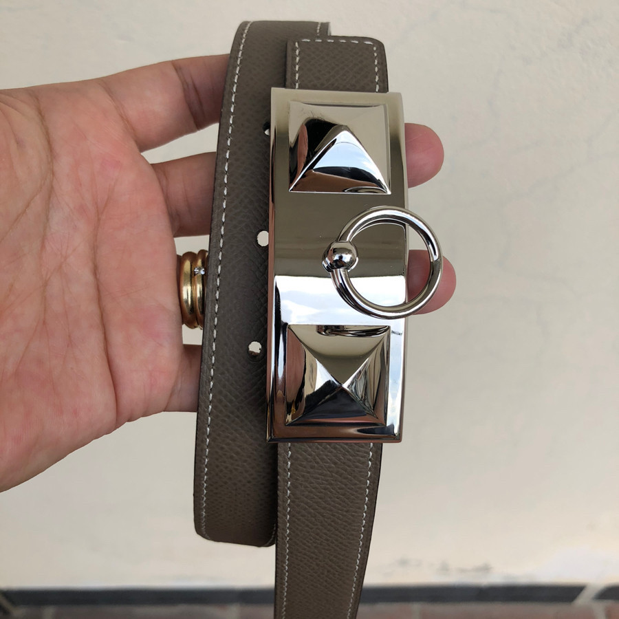 Hermes sydney belt 24mm gray/black sz 75: