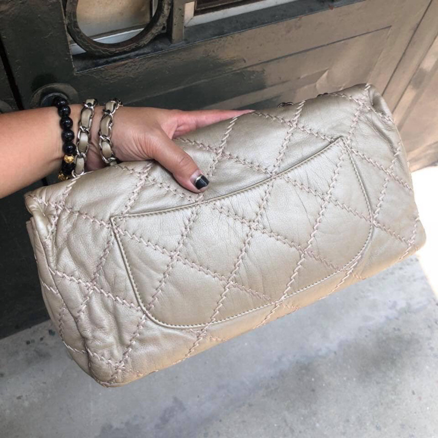Chanel Gold East west Uiltra stitch flap bag: