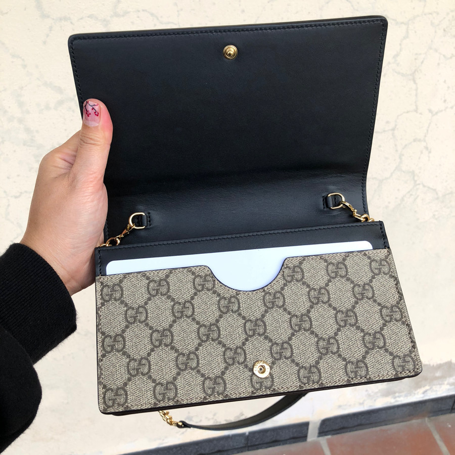 Gucci Chain Wallet Leather - GG monogram: