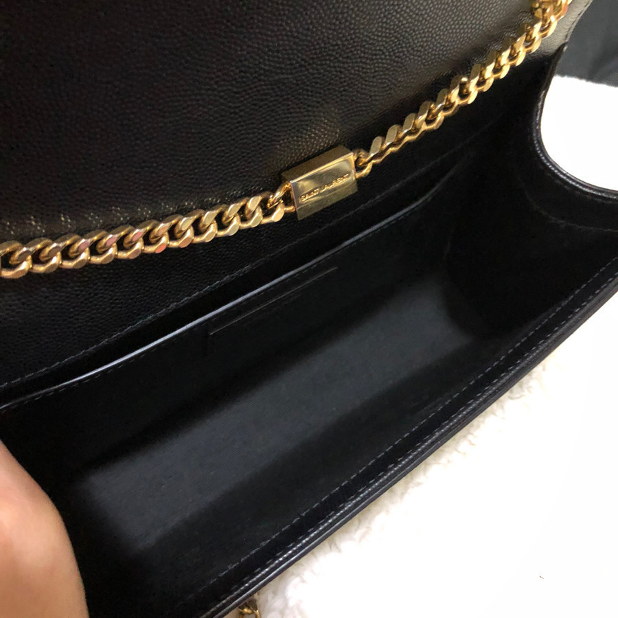 YSL - kate medium Calfskin leather - black & gold: